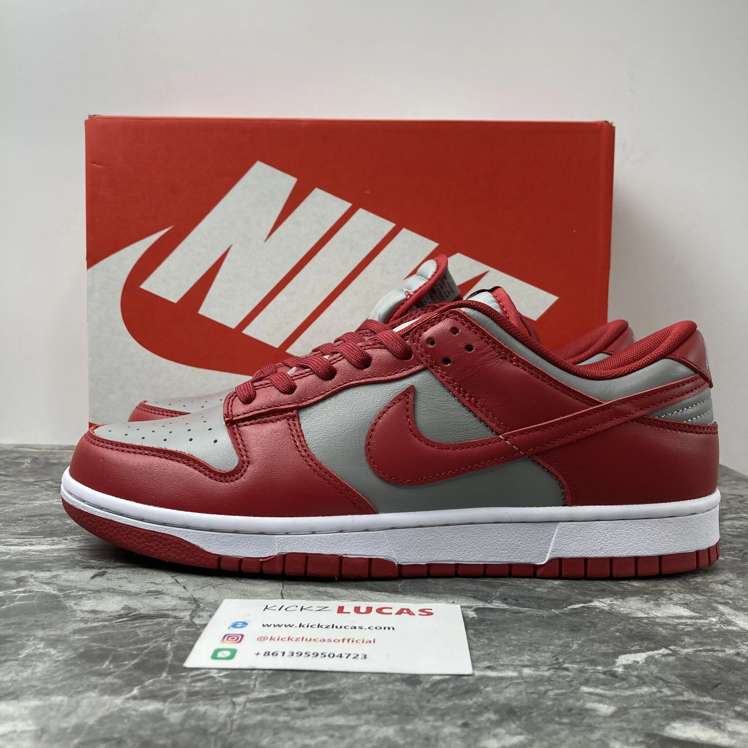 FlexibleFit Dunk Low Retro Medium Grey Varsity Red UNLV DD1391- 645