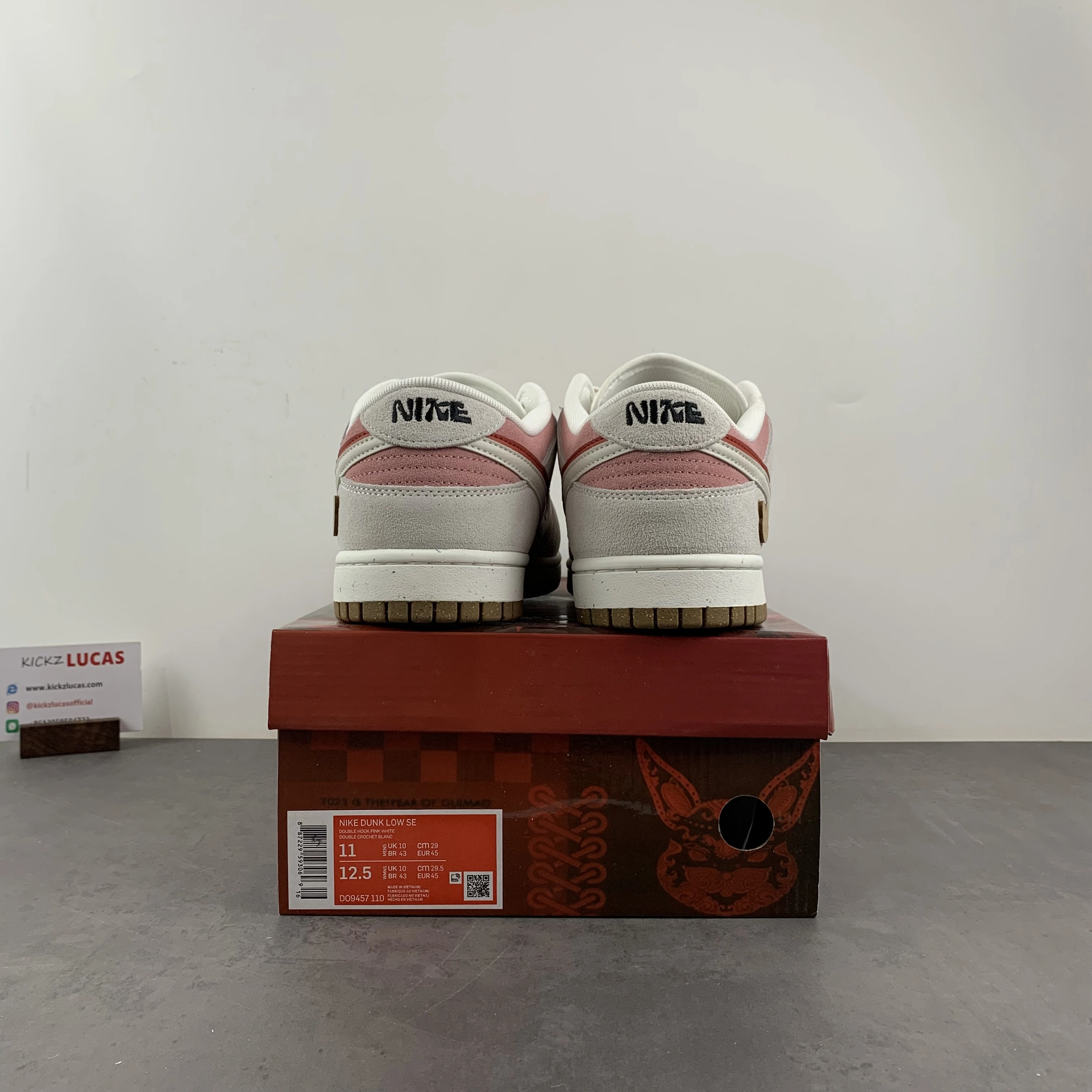 Popular Dunk Low SE 85 Double Swoosh Pink Red DO9457- 32