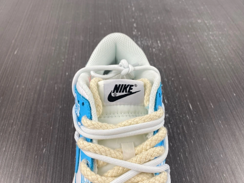 Functional Dunk Low Triple White UNC Customized DD1503- 348