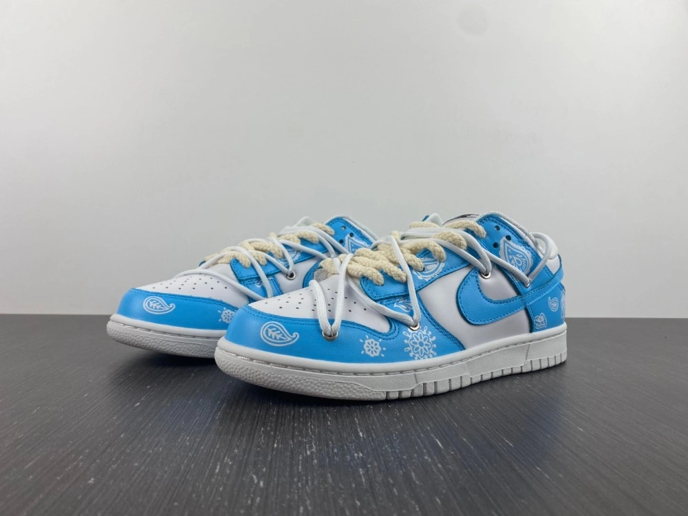 Functional Dunk Low Triple White UNC Customized DD1503- 348