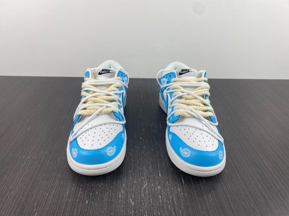 Functional Dunk Low Triple White UNC Customized DD1503- 348