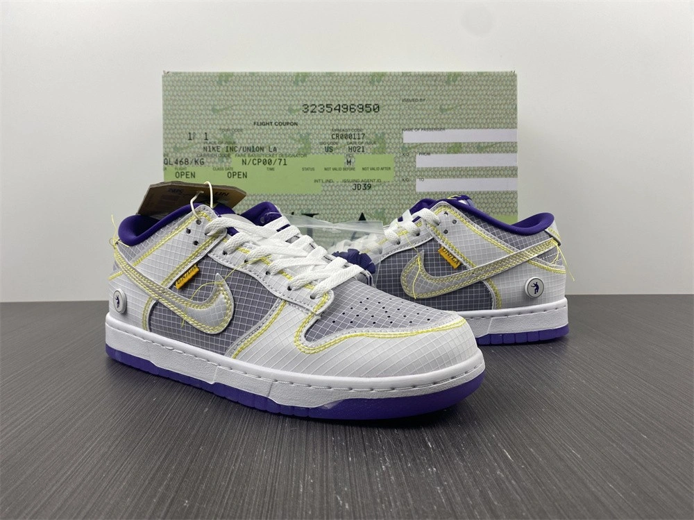 Cozy Dunk Low Union Passport Pack Grey Purple DJ9649- 425