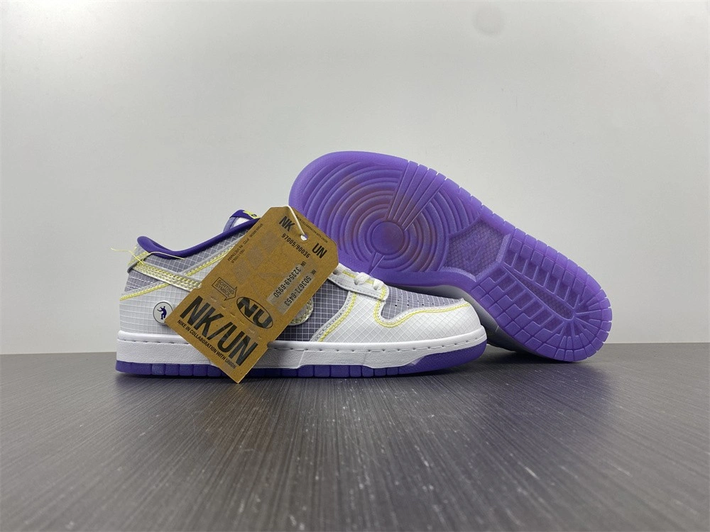 Cozy Dunk Low Union Passport Pack Grey Purple DJ9649- 425