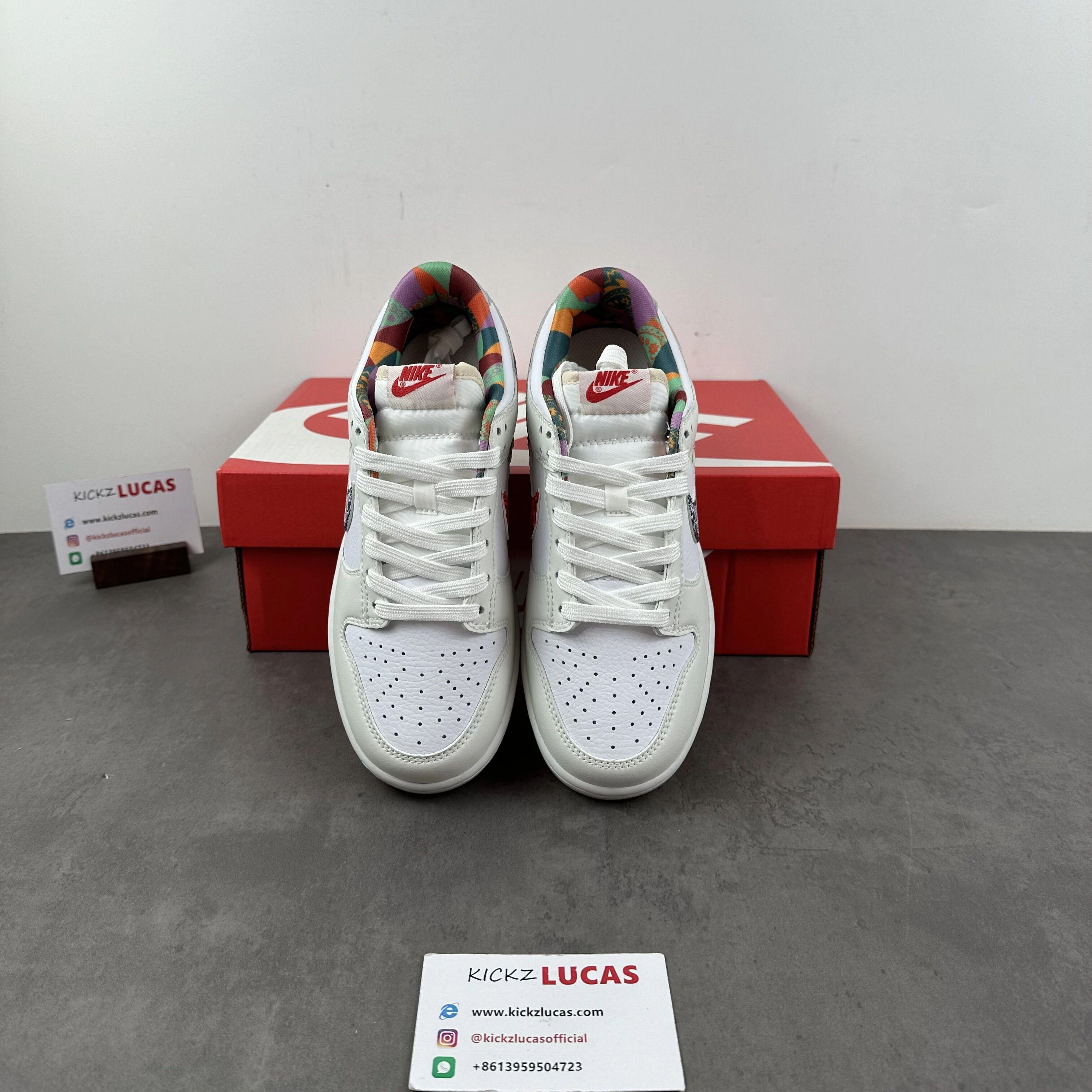 Breathable Dunk Low White Multi-Color Paisley FN8913- 123