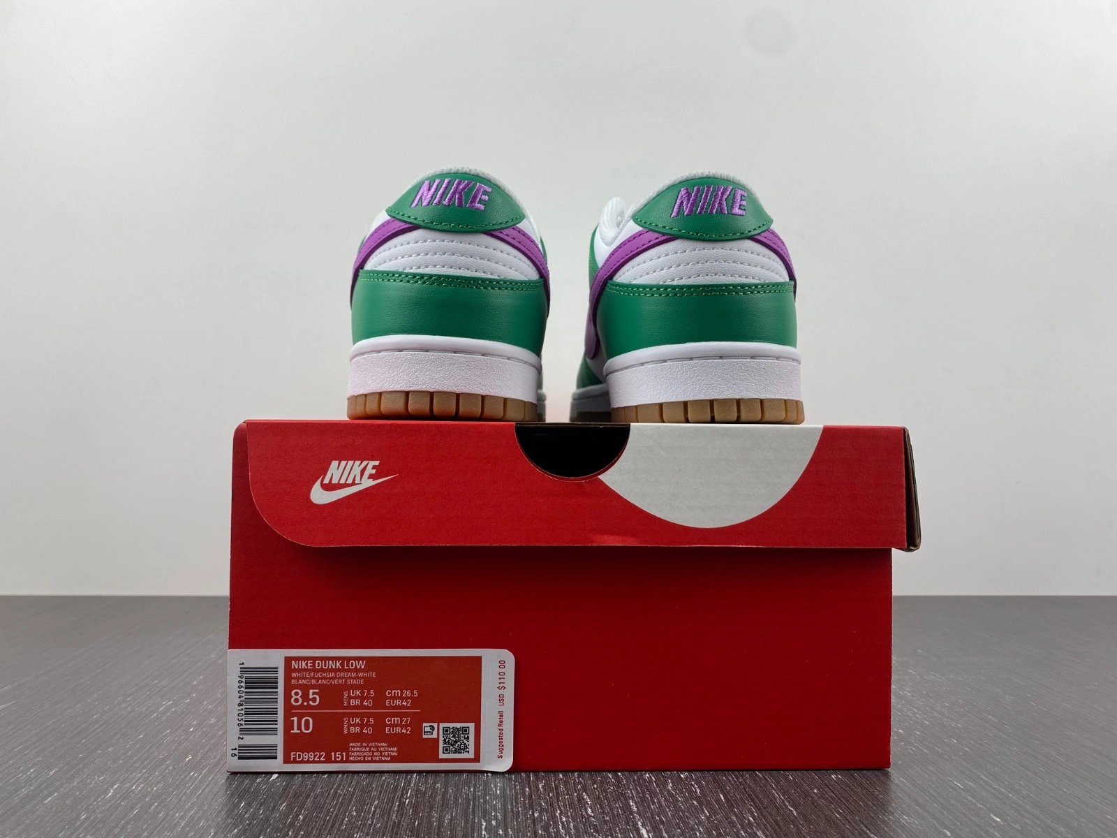 Dunk Low White Stadium Green Fuchsia FD9922- Trendy 182