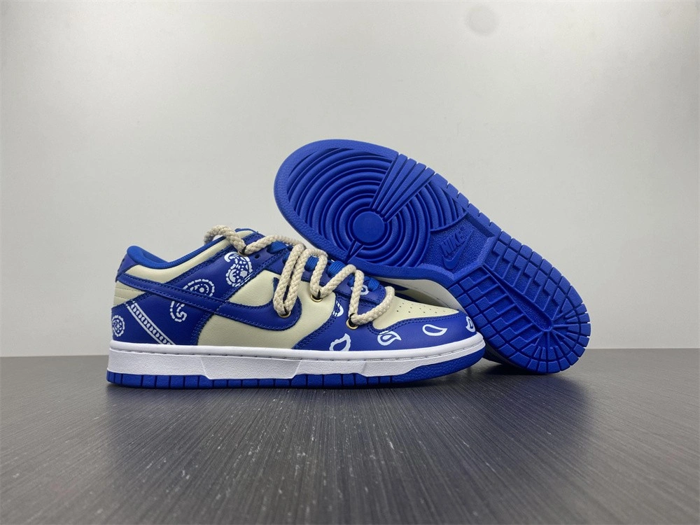 Dunk Low customize Paisley blue CW1590- Breathable 415