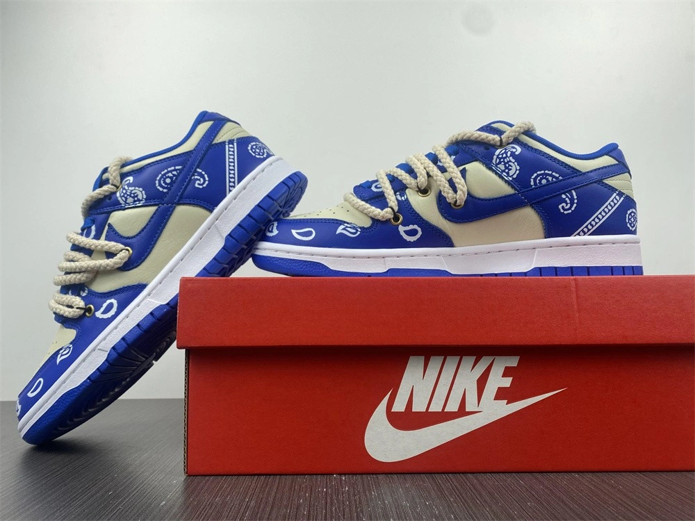 Dunk Low customize Paisley blue CW1590- Breathable 415
