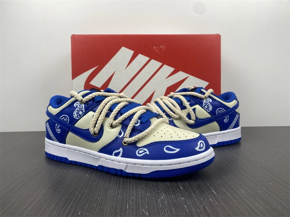 Dunk Low customize Paisley blue CW1590- Breathable 415