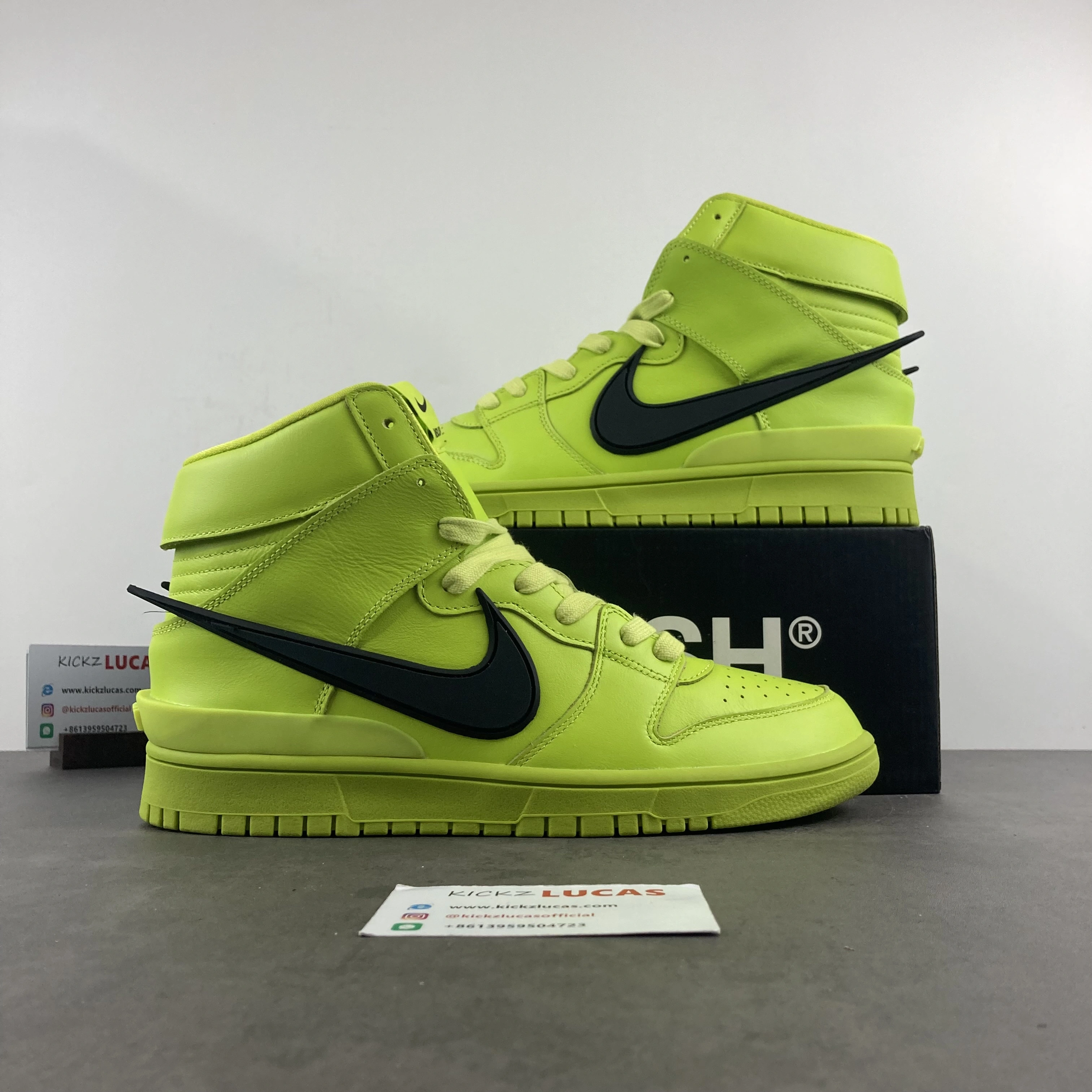 【Free shipping】Dunk High AMBUSH Flash Lime CU7544- SmoothTexture 472