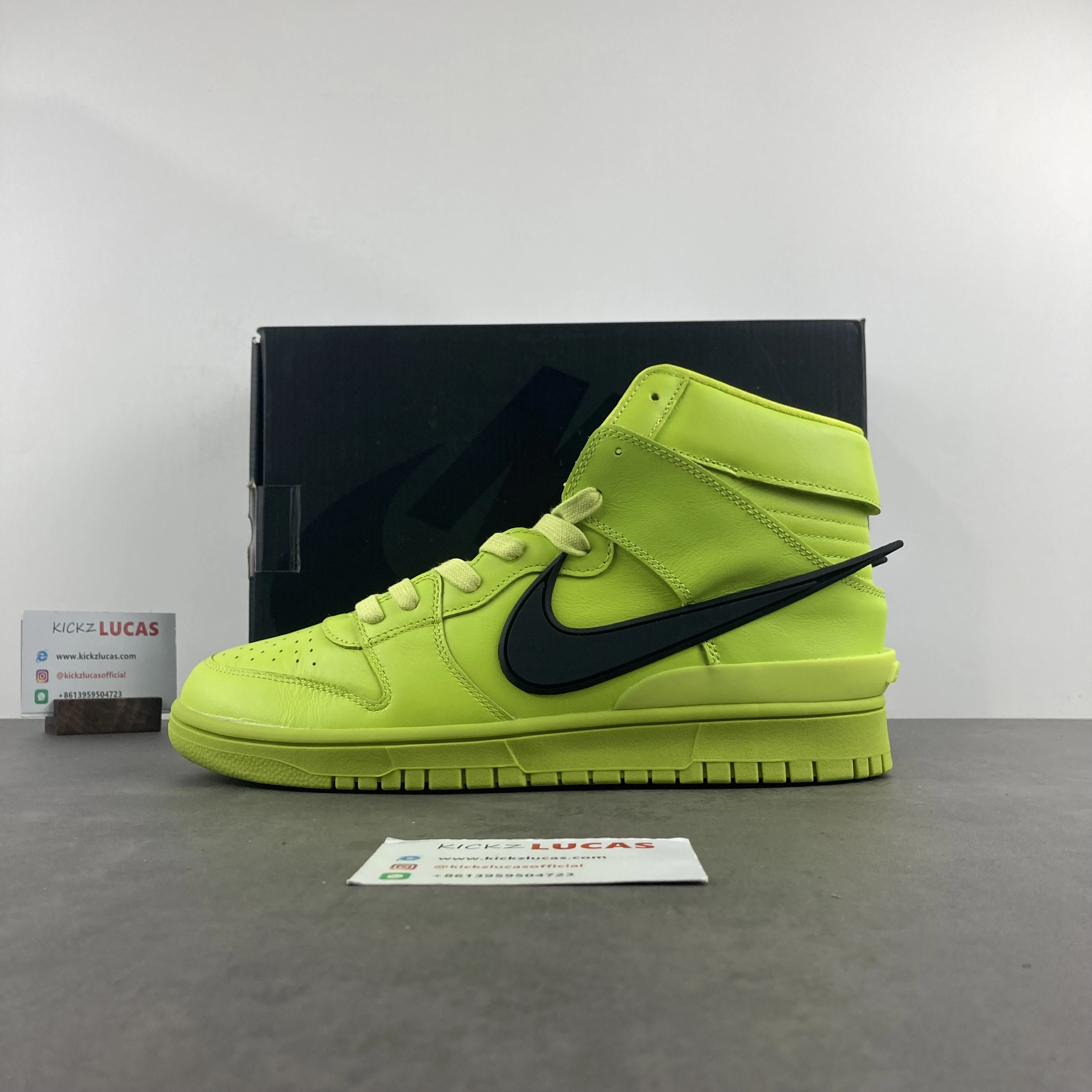 【Free shipping】Dunk High AMBUSH Flash Lime CU7544- SmoothTexture 472