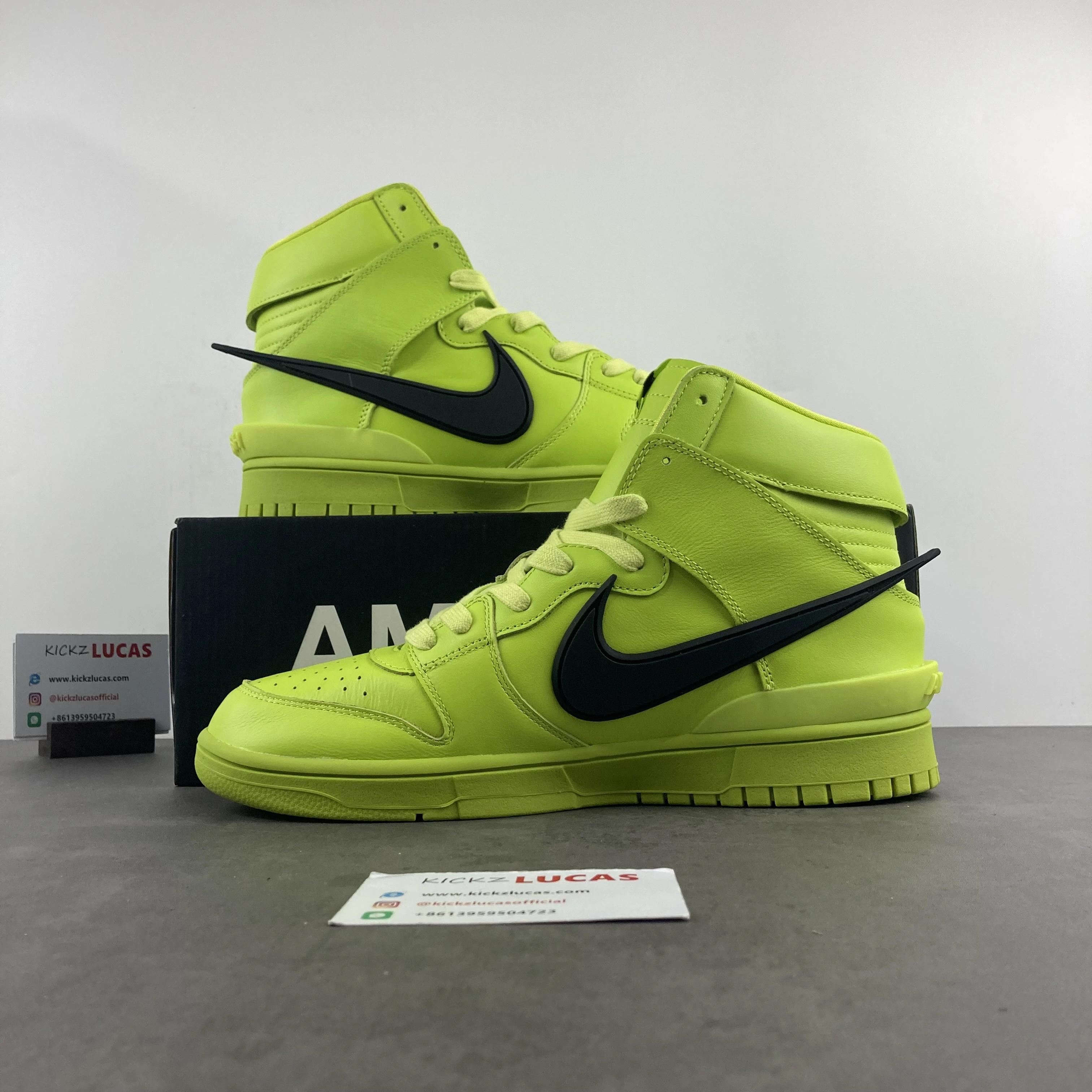【Free shipping】Dunk High AMBUSH Flash Lime CU7544- SmoothTexture 472