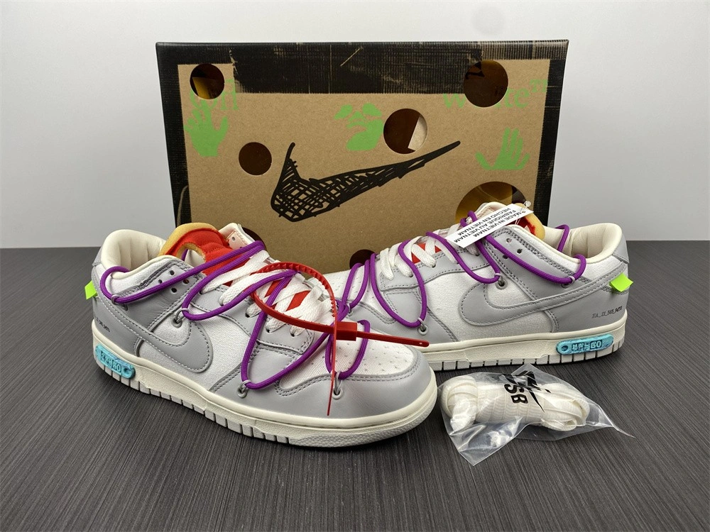 【Free shipping】Dunk Low Off-White Lot 45 DM1602- Colorful 456