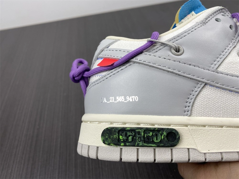 【Free shipping】Dunk Low Off-White Lot 47 DM1602- Vibrant 484