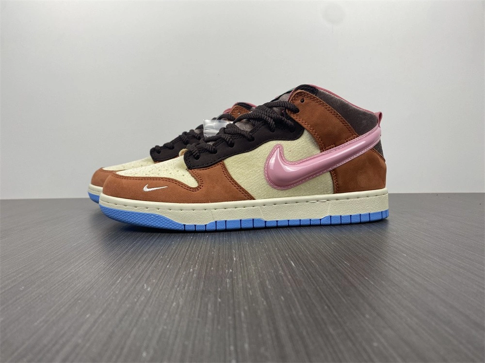 【Free shipping】Dunk Mid Social Status Free Lunch Chocolate Milk DJ1173- Bright 495