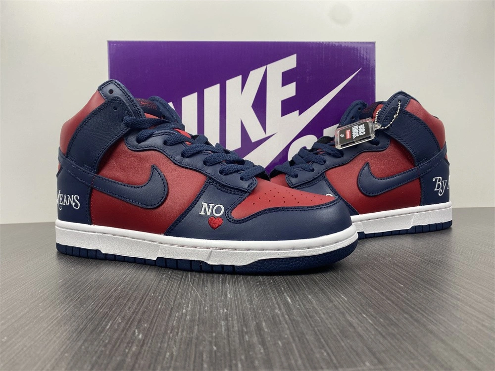 【Free shipping】SB Dunk High Supreme By Any Means Navy DN3741- SoftTouch 496