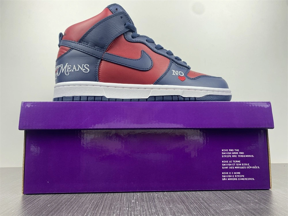 【Free shipping】SB Dunk High Supreme By Any Means Navy DN3741- SoftTouch 496