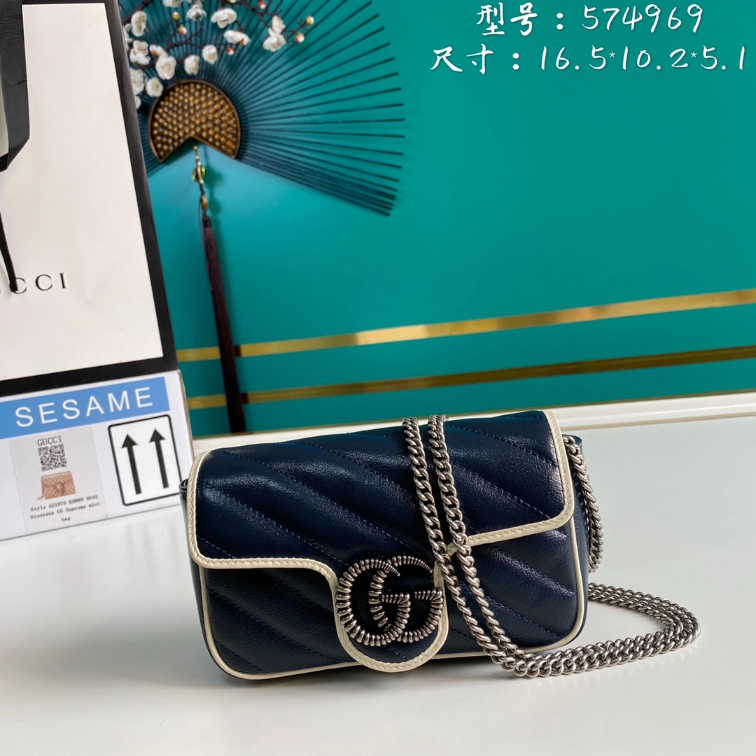 G*ucci Bag Top Quality 16.5*10.2*5.1cm Bold 8086