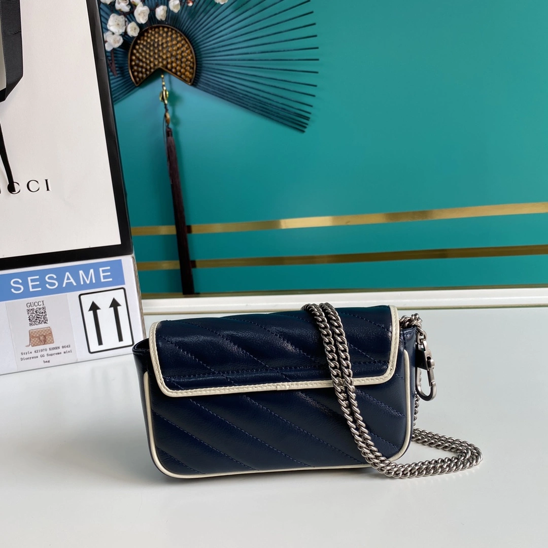 G*ucci Bag Top Quality 16.5*10.2*5.1cm Bold 8086