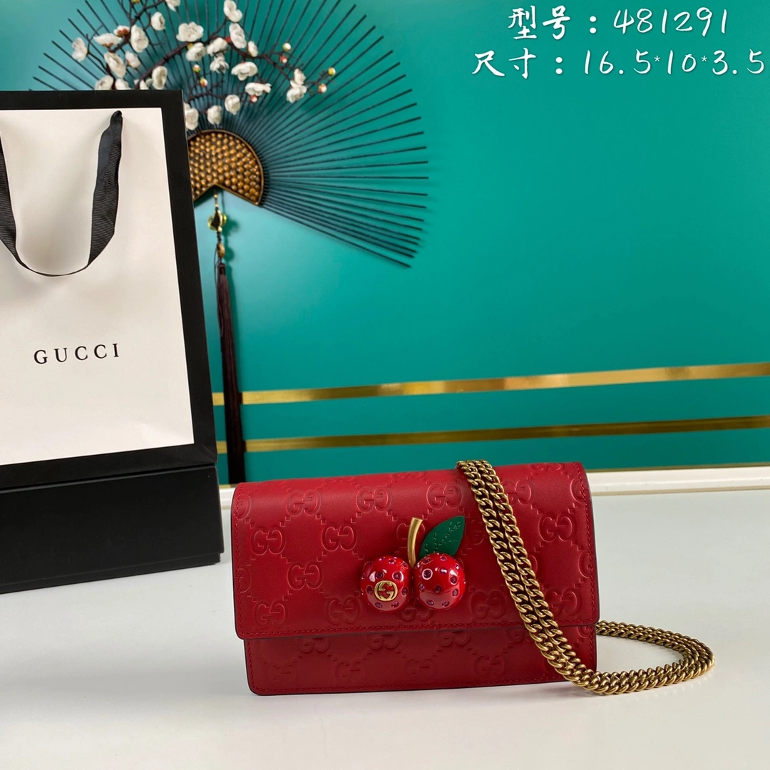 G*ucci Bag Top Quality 16.5*10*3.5cm Colorful 8074