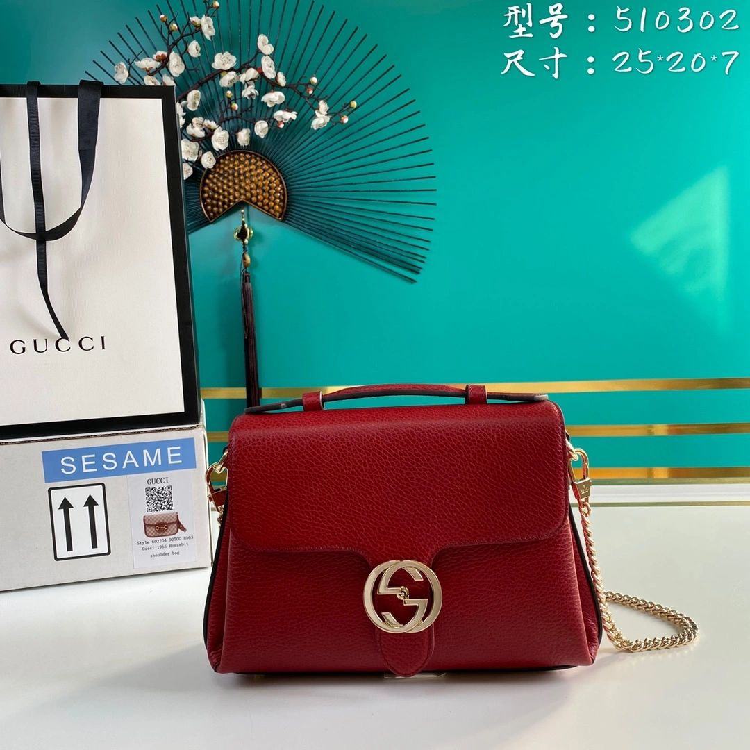 G*ucci Bag Top Quality 25*20*7cm Refined 8105