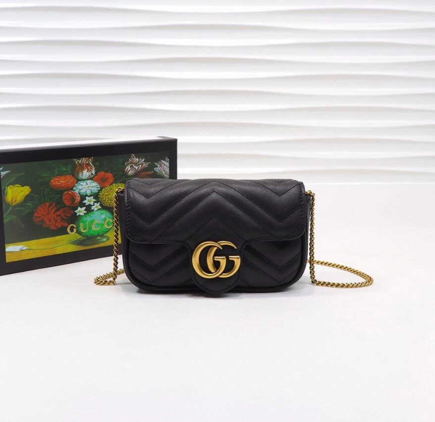 G*ucci Top Bag 16.5*10.2*5.1cm Comfortable 8027