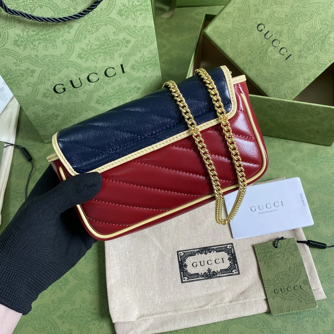 Sustainable G*ucci Top Bag 16.5*10.2*5.1cm 7985