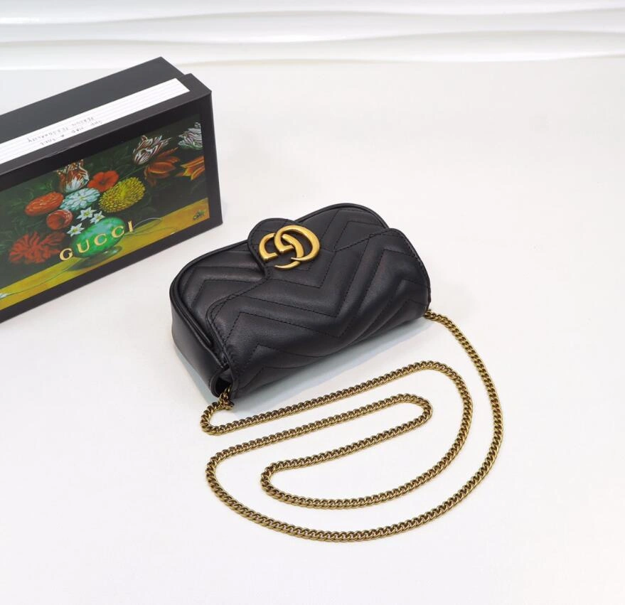 G*ucci Top Bag 16.5*10.2*5.1cm Comfortable 8027