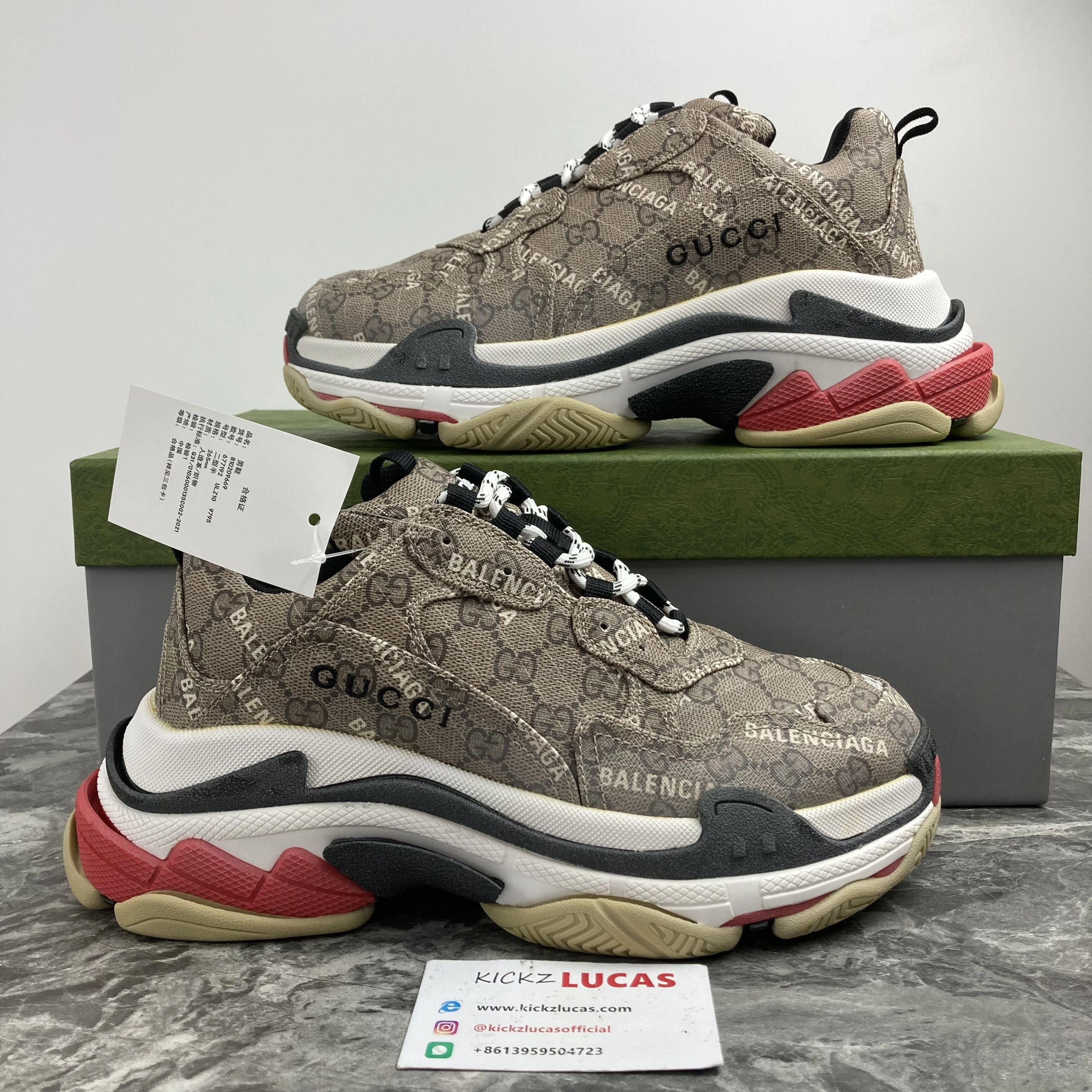 MoistureWicking G*ucci x B*alenciaga The Hacker Project Triple S Beige 681066ULZ10 4598