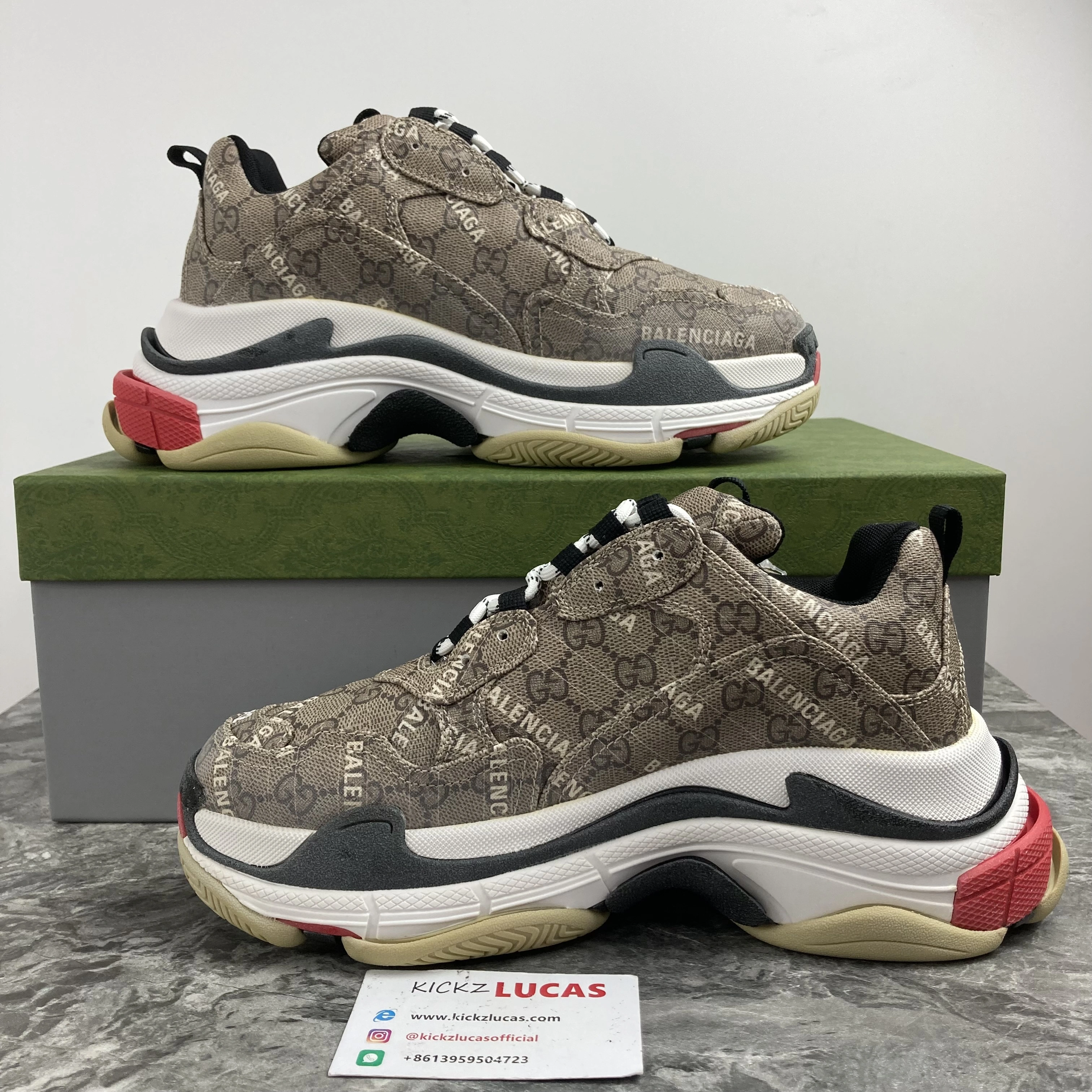 MoistureWicking G*ucci x B*alenciaga The Hacker Project Triple S Beige 681066ULZ10 4598
