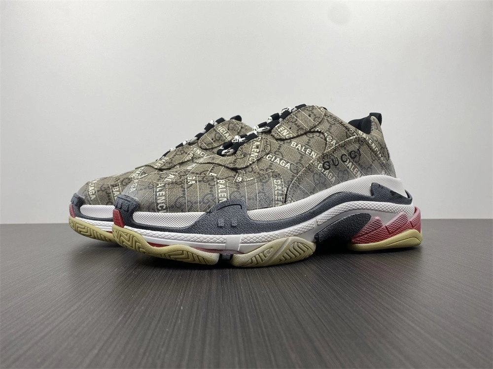 Original G*ucci x B*alenciaga The Hacker Project Triple S Beige 681066ULZ10 3470