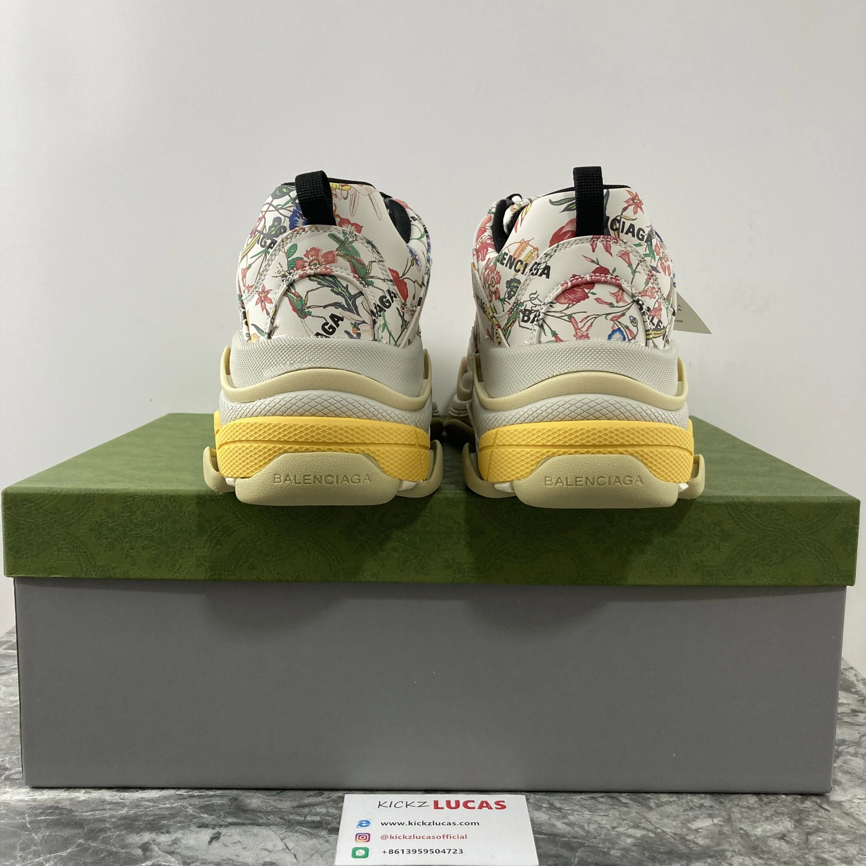 G*ucci x B*alenciaga The Hacker Project Triple S Flora Print 677195UL110 TravelReady 3473