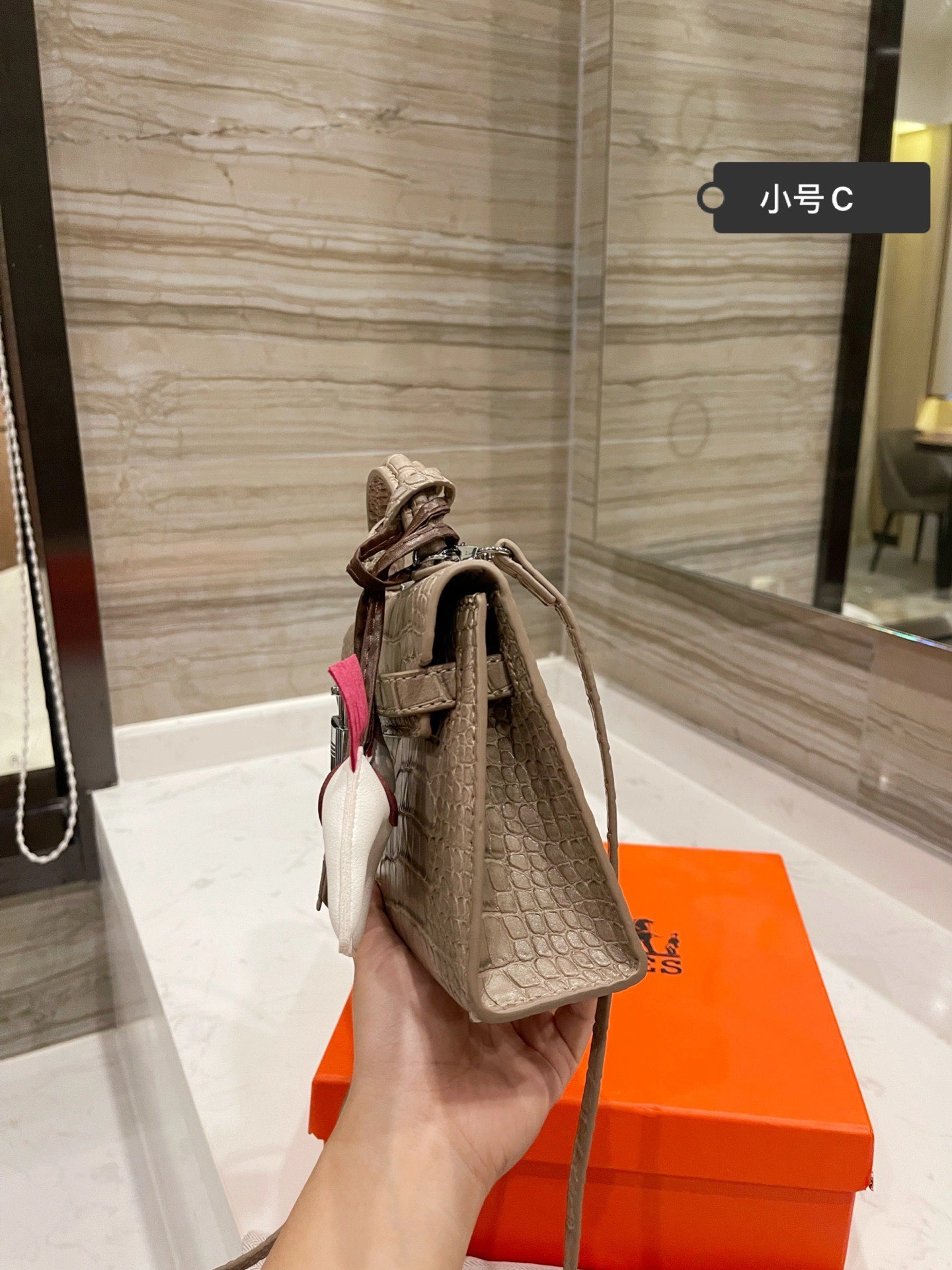 Unisex H*ermes Top Bag 20CM 9738