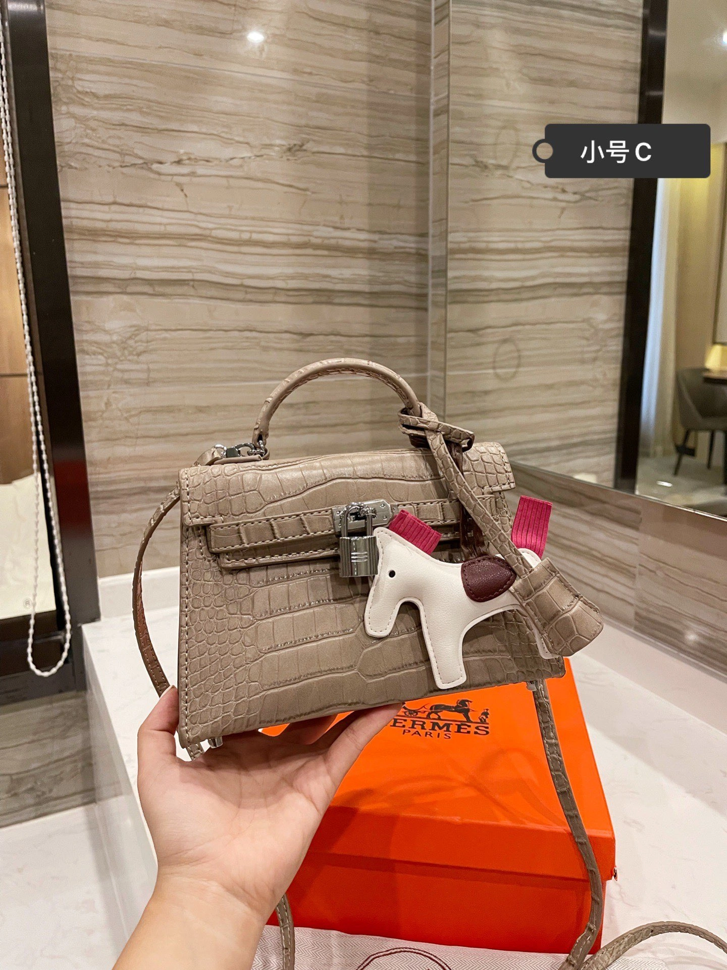 Unisex H*ermes Top Bag 20CM 9738