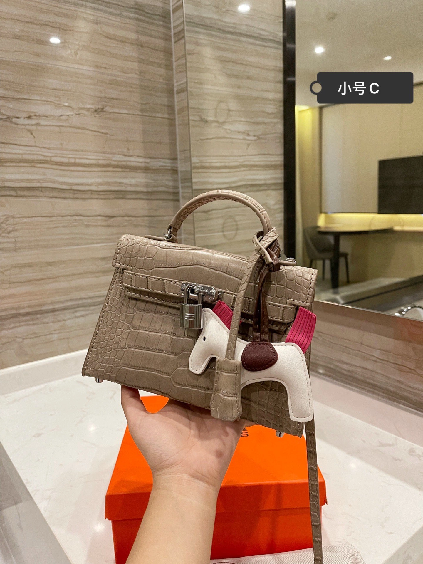 Unisex H*ermes Top Bag 20CM 9738