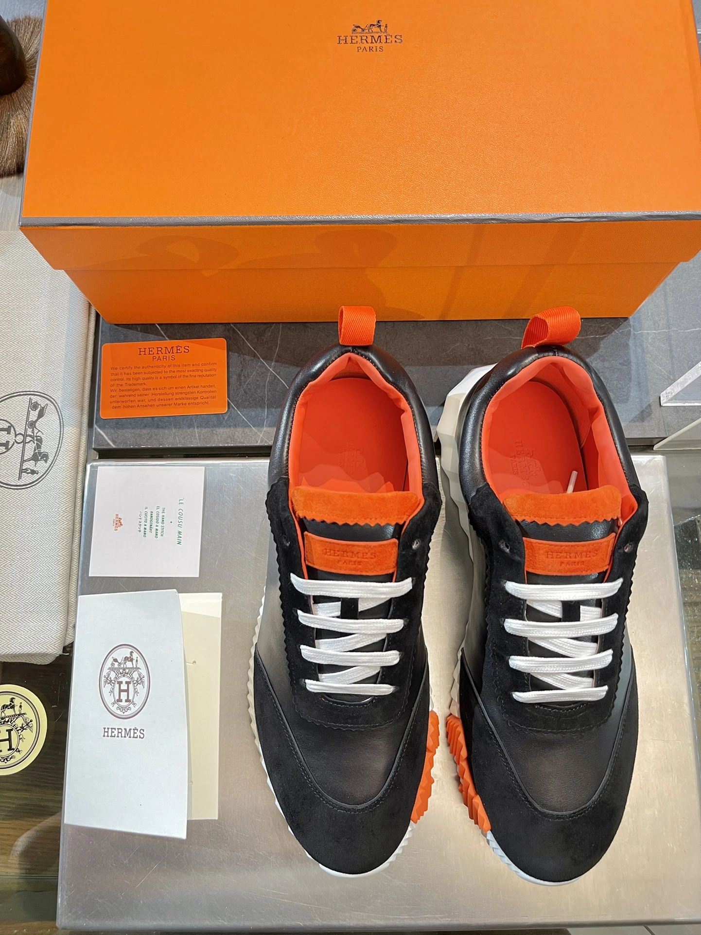 Sophisticated H*ermes Top Sneaker Low RR 20240814- 6827