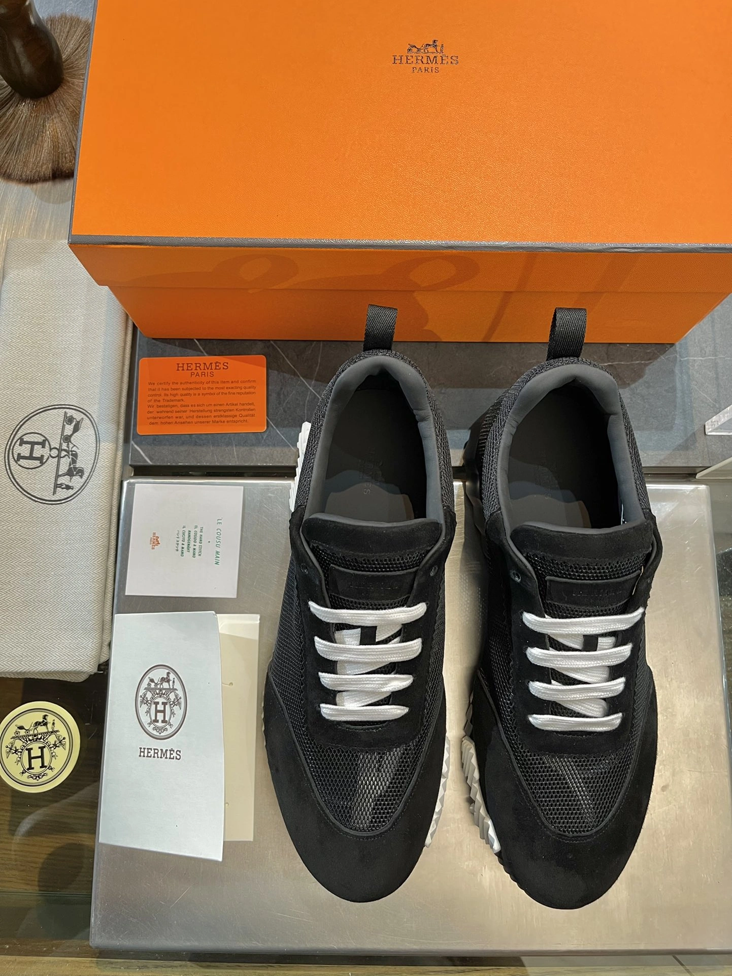 Sophisticated H*ermes Top Sneaker Low RR 20240814- 6827