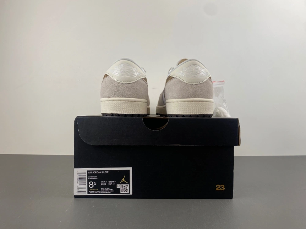 Cozy Jordan 1 Retro Low Golf Light Orewood Elephant DD9315- 1330