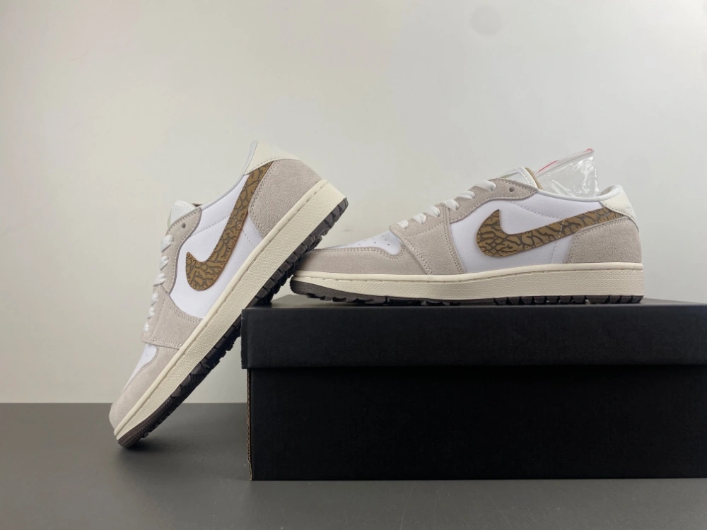 Cozy Jordan 1 Retro Low Golf Light Orewood Elephant DD9315- 1330