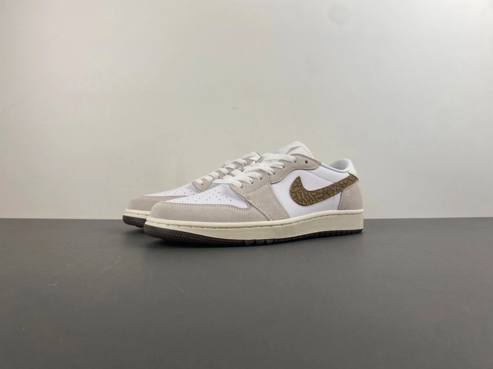 Cozy Jordan 1 Retro Low Golf Light Orewood Elephant DD9315- 1330