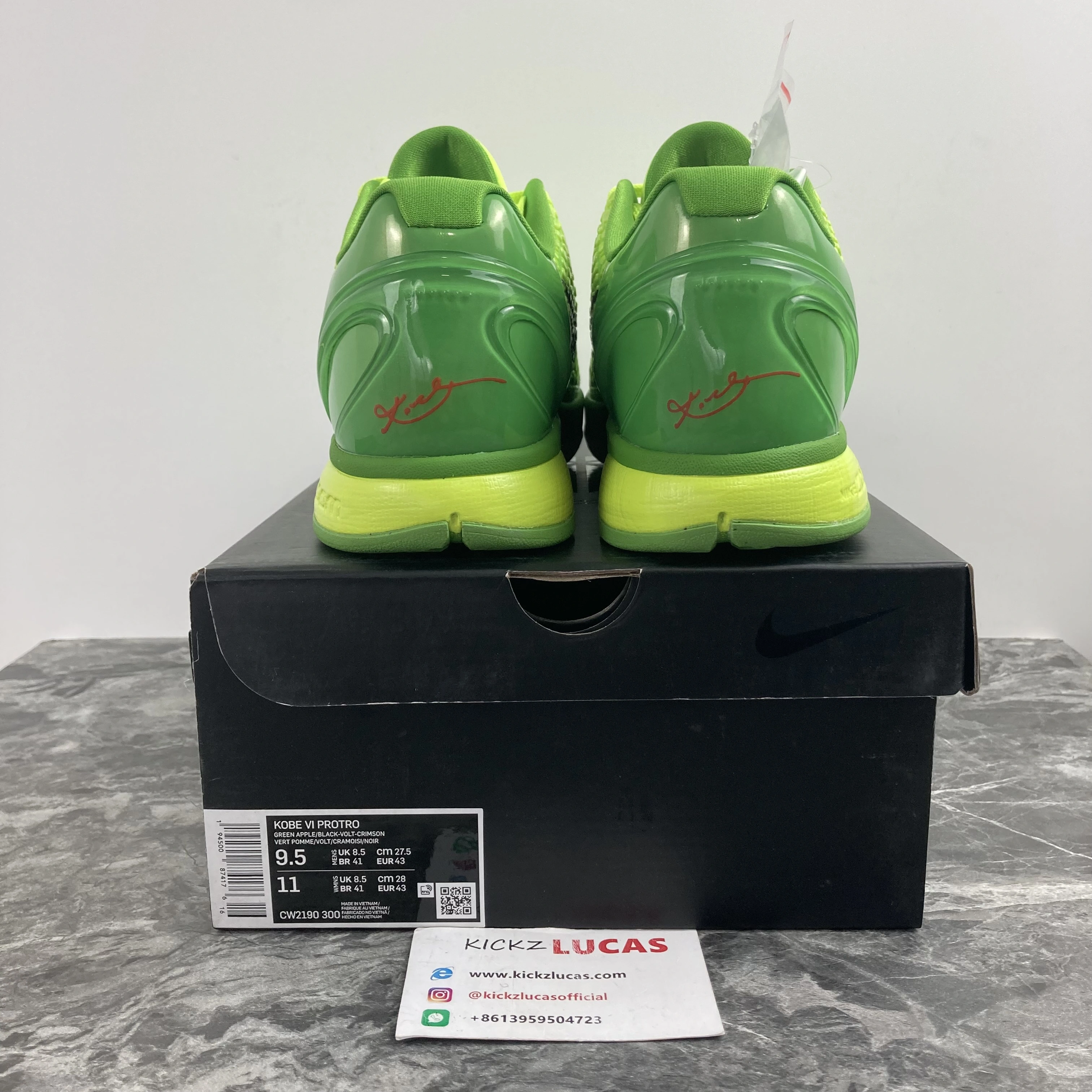 Sophisticated Kobe 6 Protro Grinch CW2190- 1130