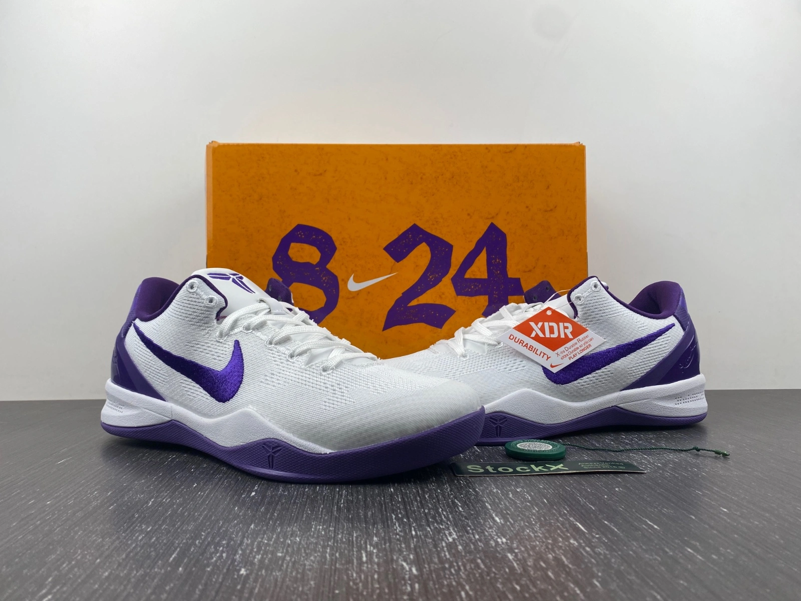 Compact Kobe 8 Protro White Court Purple FQ3549- 1094