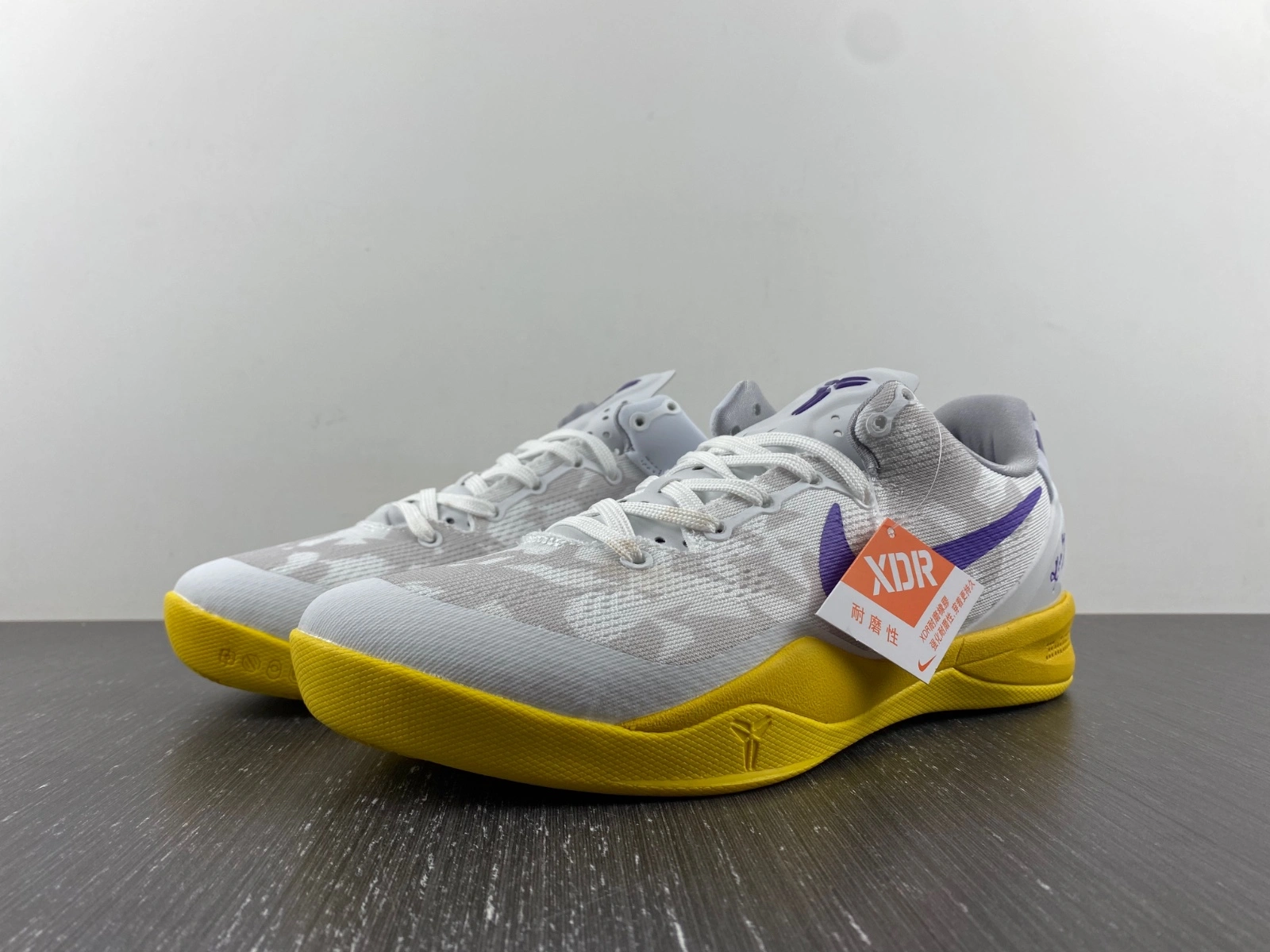 Fashionable Kobe 8 white yellow purple 555035- 1119