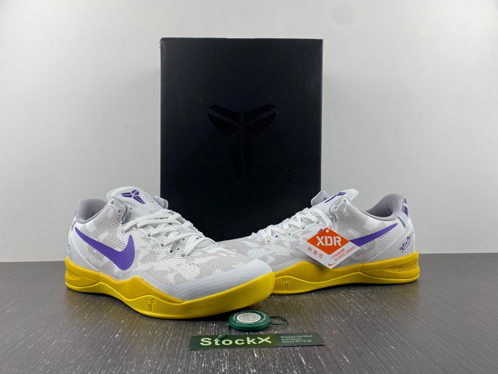 Fashionable Kobe 8 white yellow purple 555035- 1119