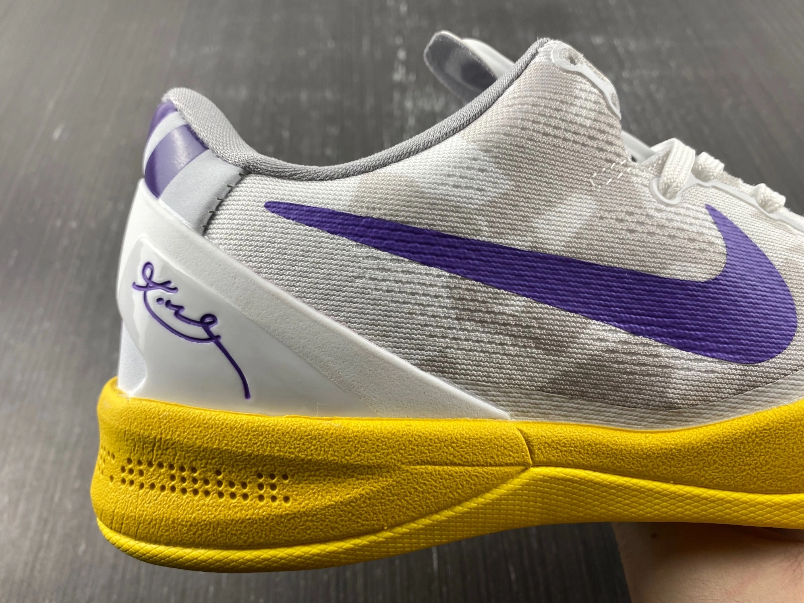 Fashionable Kobe 8 white yellow purple 555035- 1119