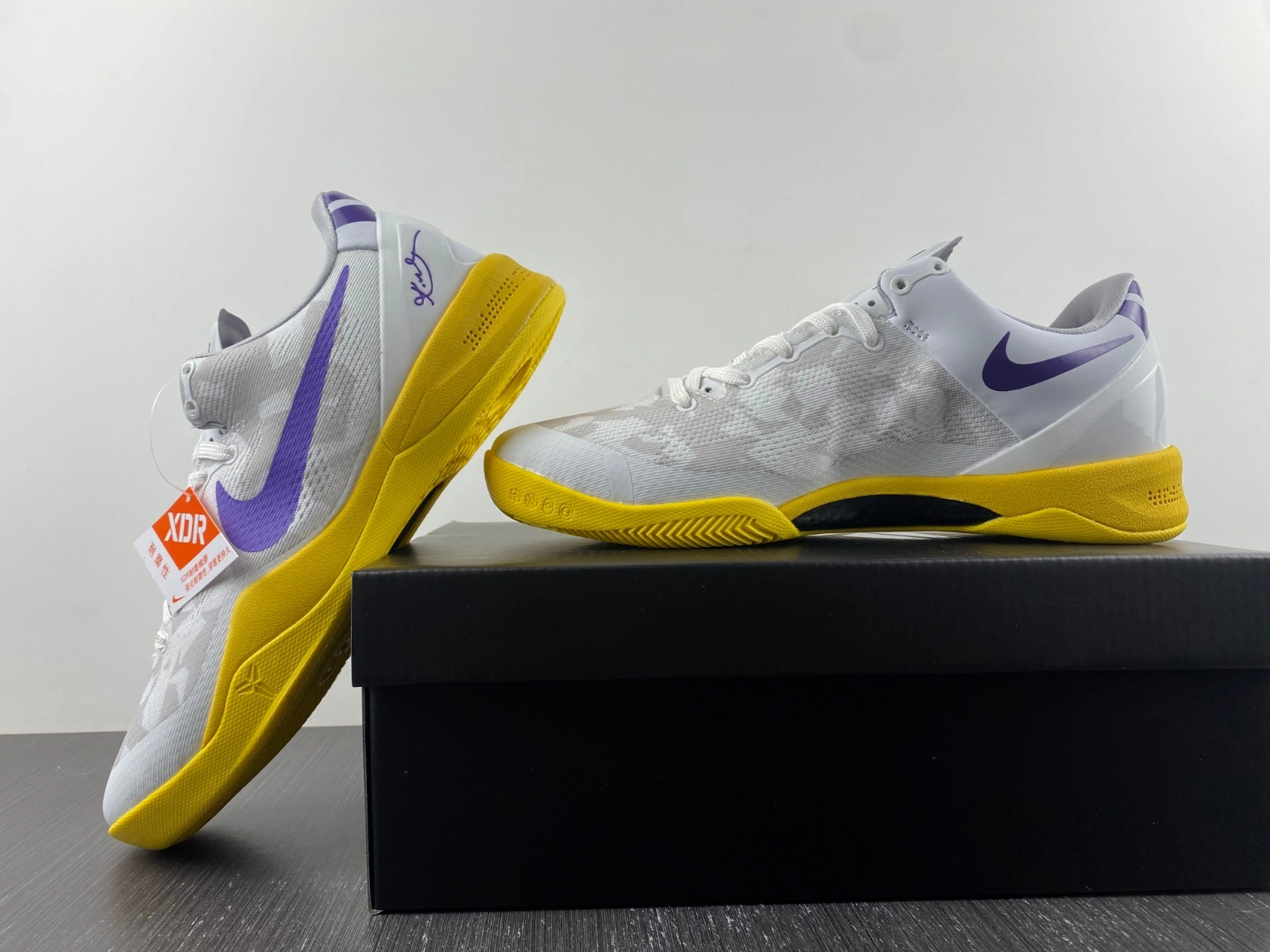 Fashionable Kobe 8 white yellow purple 555035- 1119