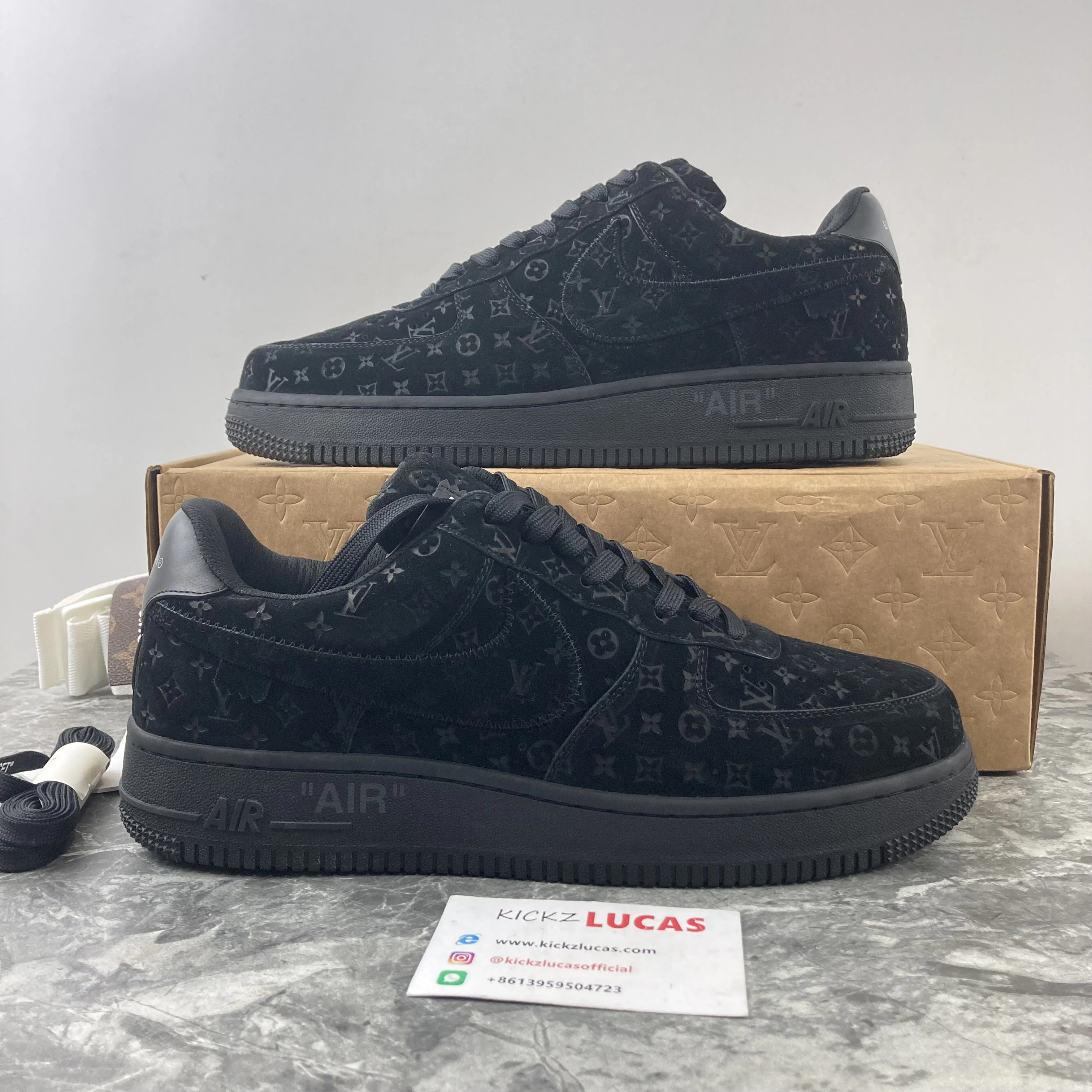 L*V x Air Force 1 Low By Virgil Abloh Black WrinkleFree 4144