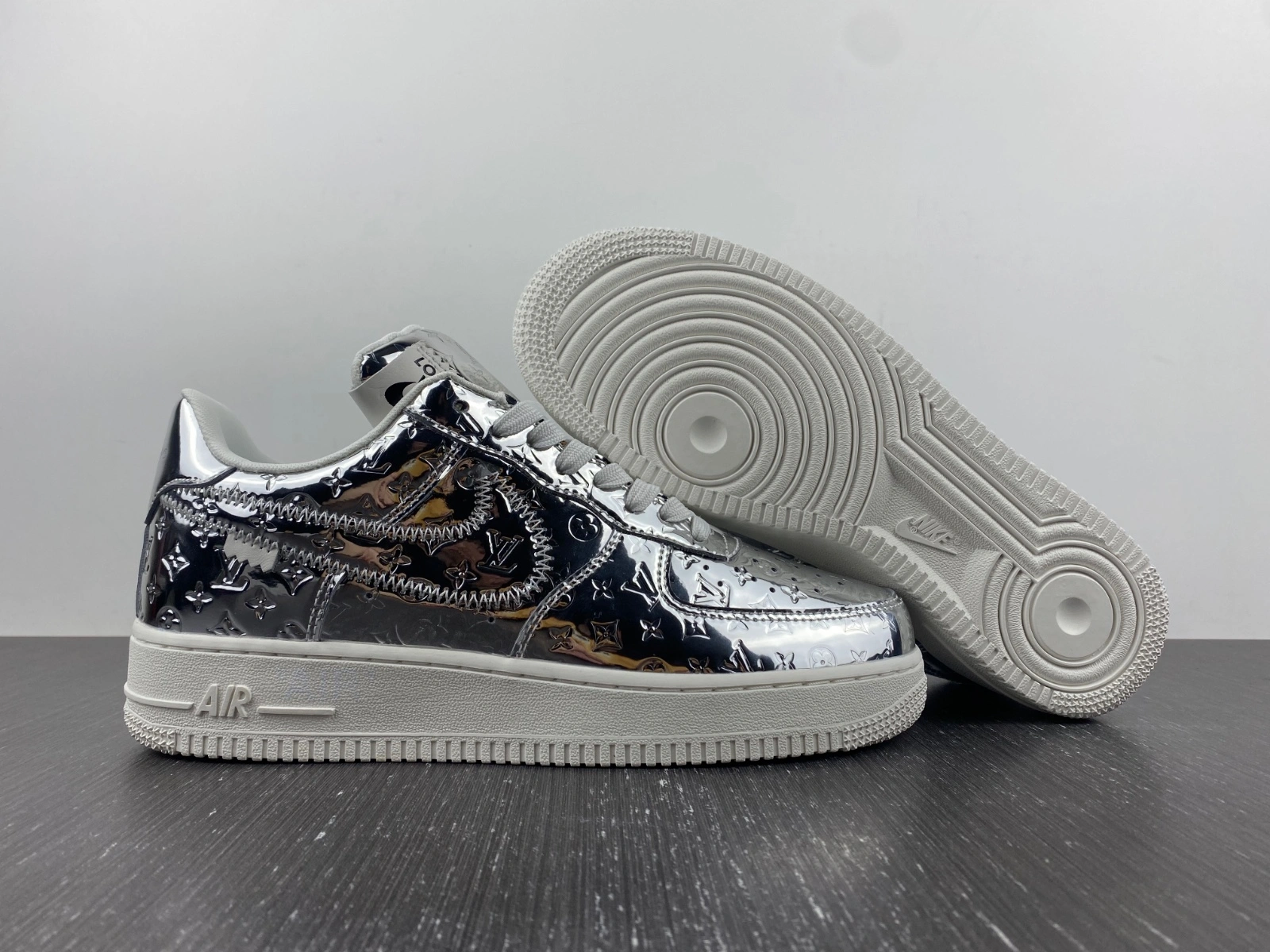 Vibrant L*V x Air Force 1 Low By Virgil Abloh Metallic Silver 758