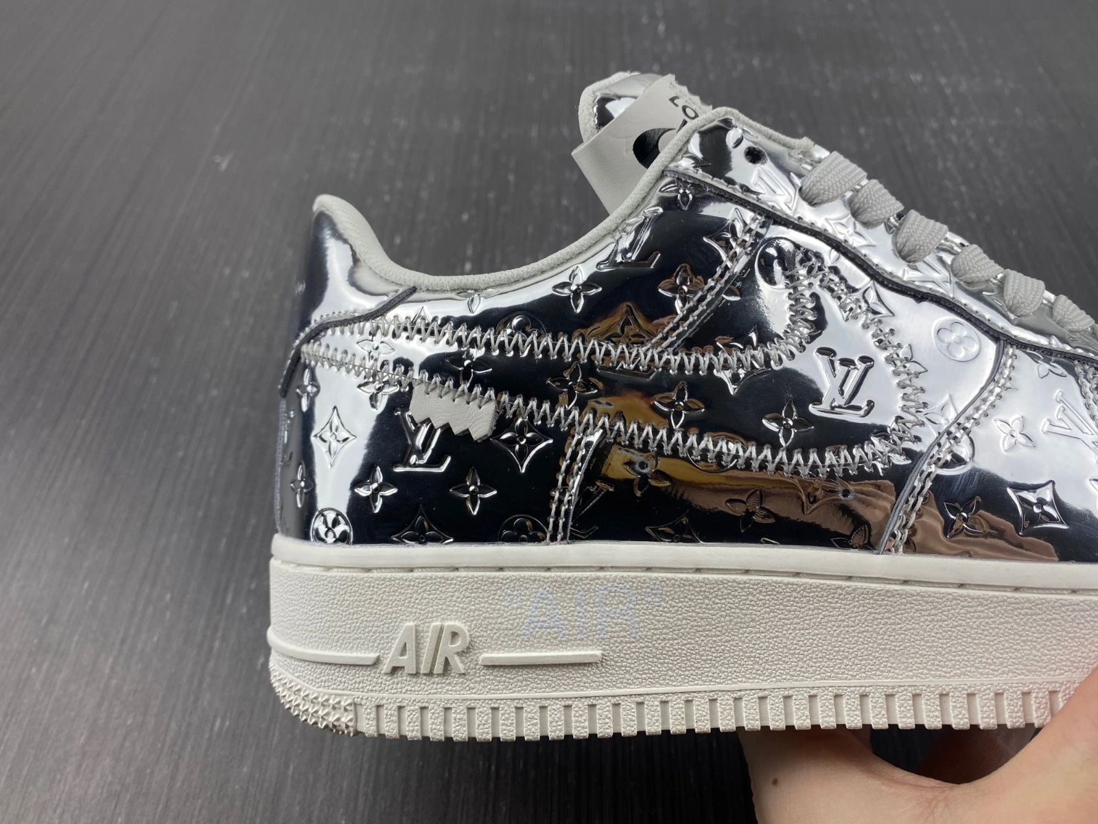 Vibrant L*V x Air Force 1 Low By Virgil Abloh Metallic Silver 758