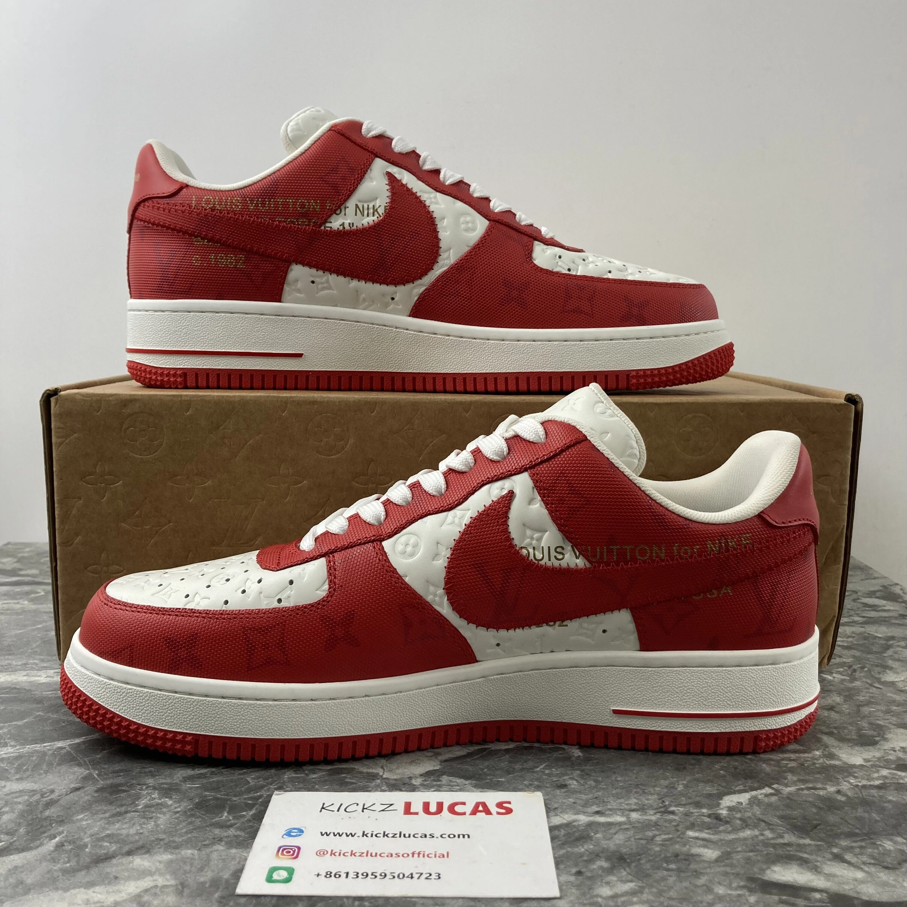 L*V x Air Force 1 Low By Virgil Abloh White Red Timeless 4142