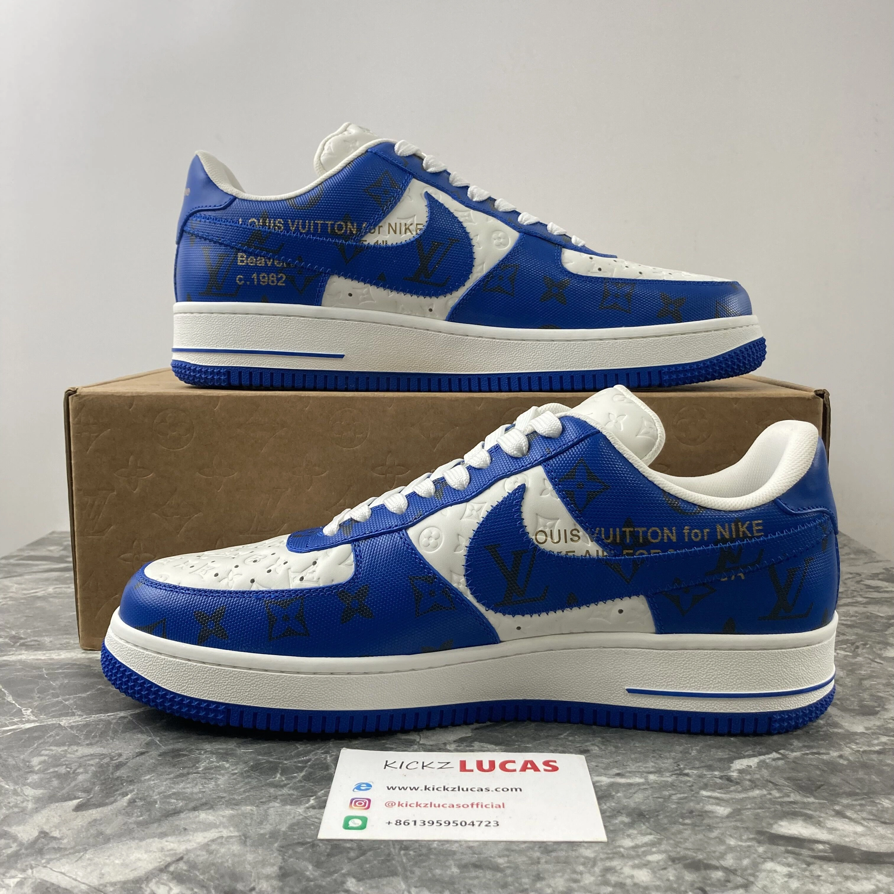 SportInspired L*V x Air Force 1 Low By Virgil Abloh White Royal 4143